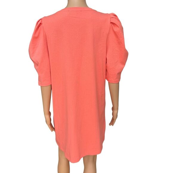 Tuckernuck Pomander Place peach orange Stella dress puff sleeves cotton size XL - Picture 4 of 7